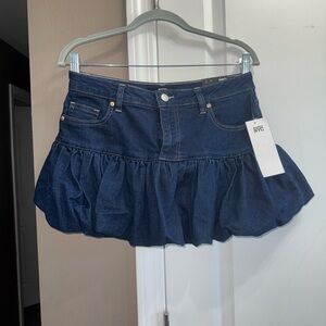 Madden NYC Dark Indigo Bubble Denim Mini Skirt - Small